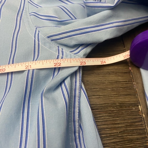 Chaps Easy Care Men’s Size XL Striped Button Down Shirt Blues - Picture 3 of 6